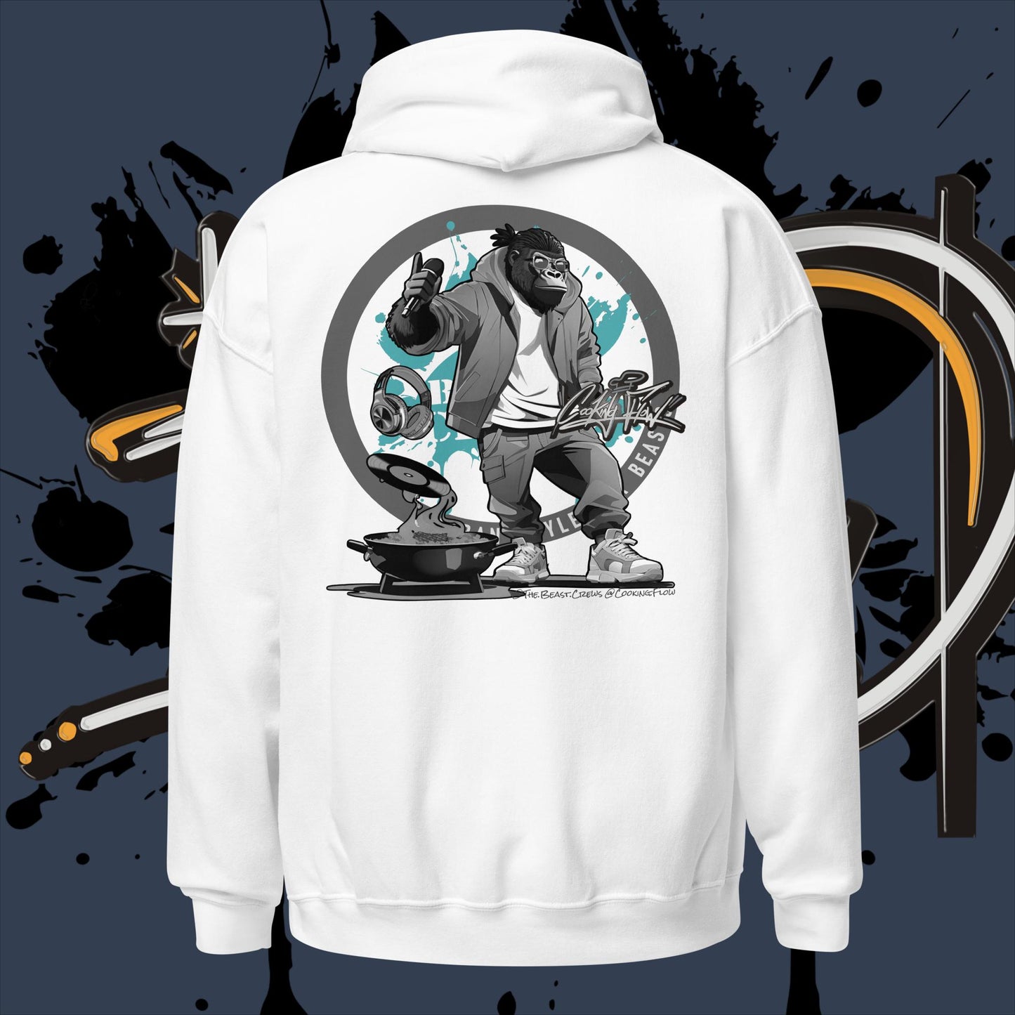 Cooking Flow Grayscale - Unisex Hoodie