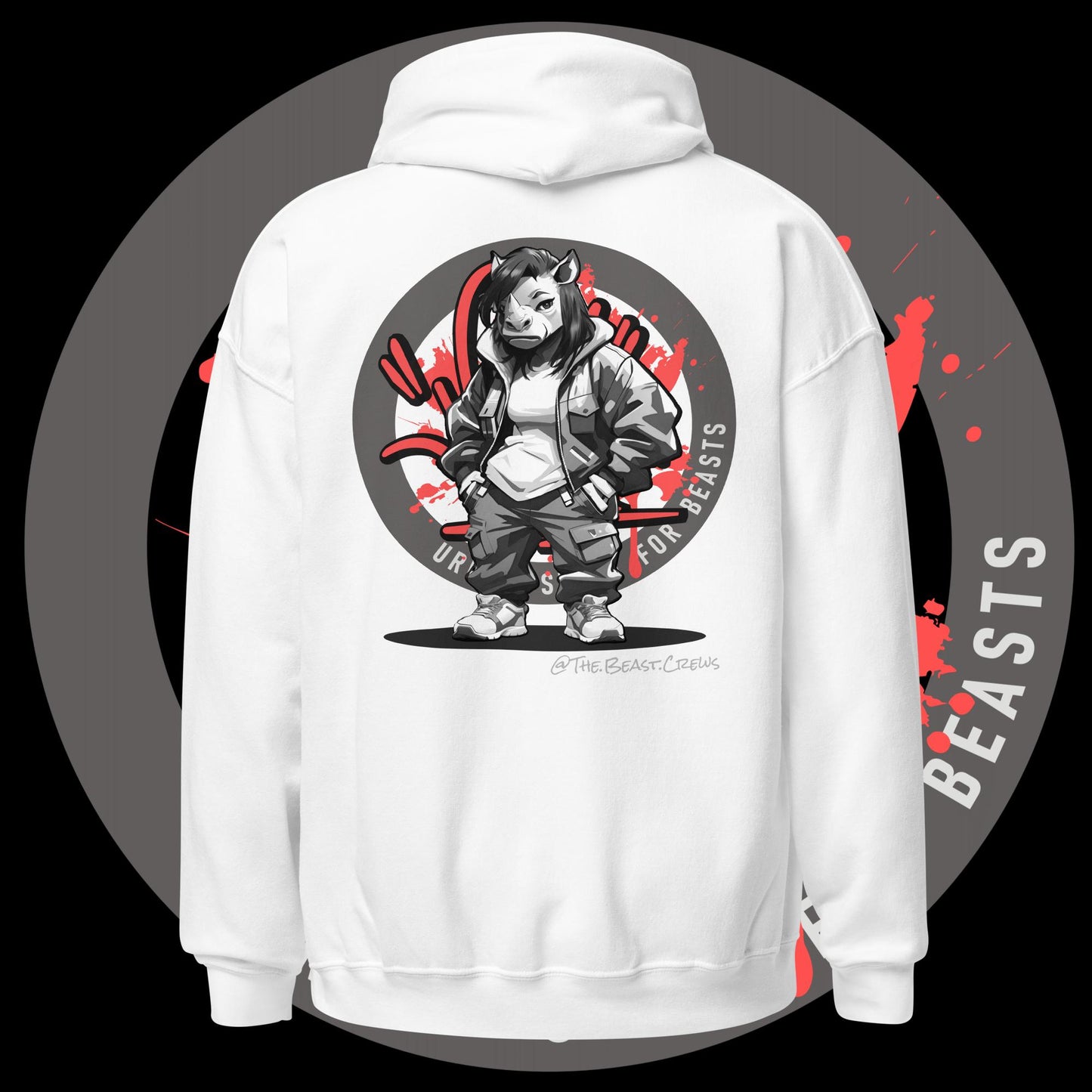 Rhino Queen Grayscale - Unisex Hoodie