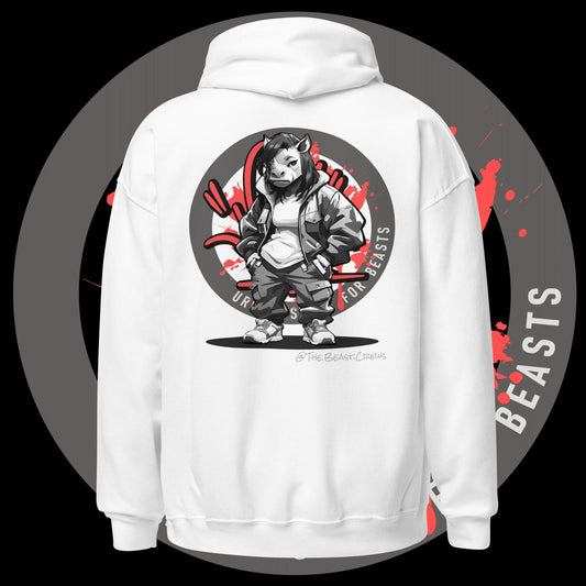 Rhino Queen Grayscale - Unisex Hoodie