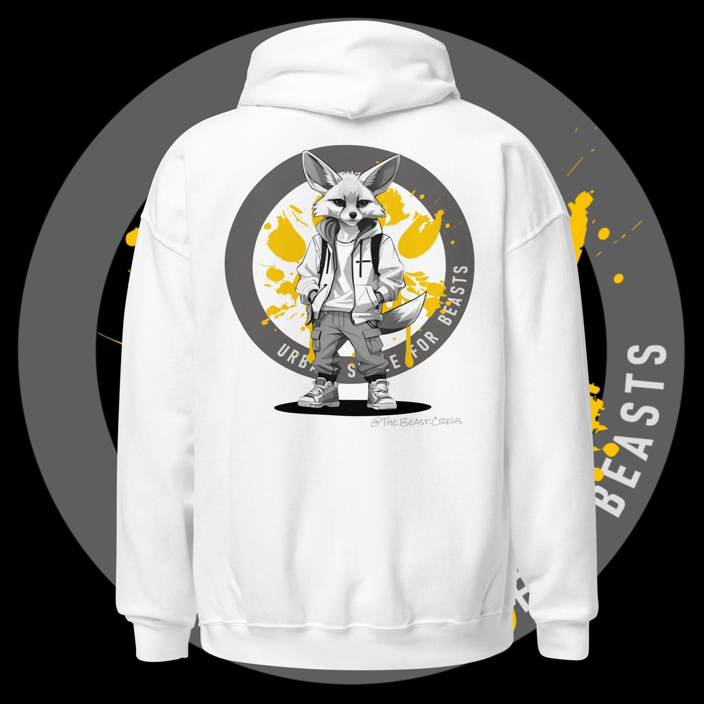 Unisex Hoodie - Fenec Fox Grayscale