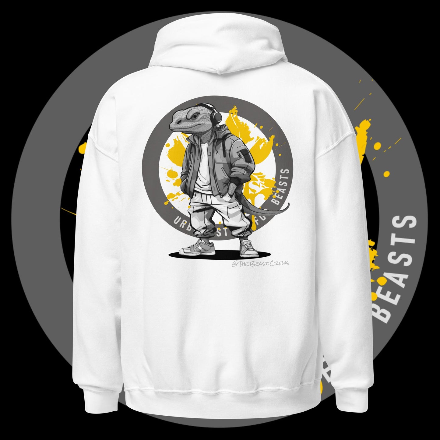 Unisex Hoodie - Monitor Lizard Grayscale