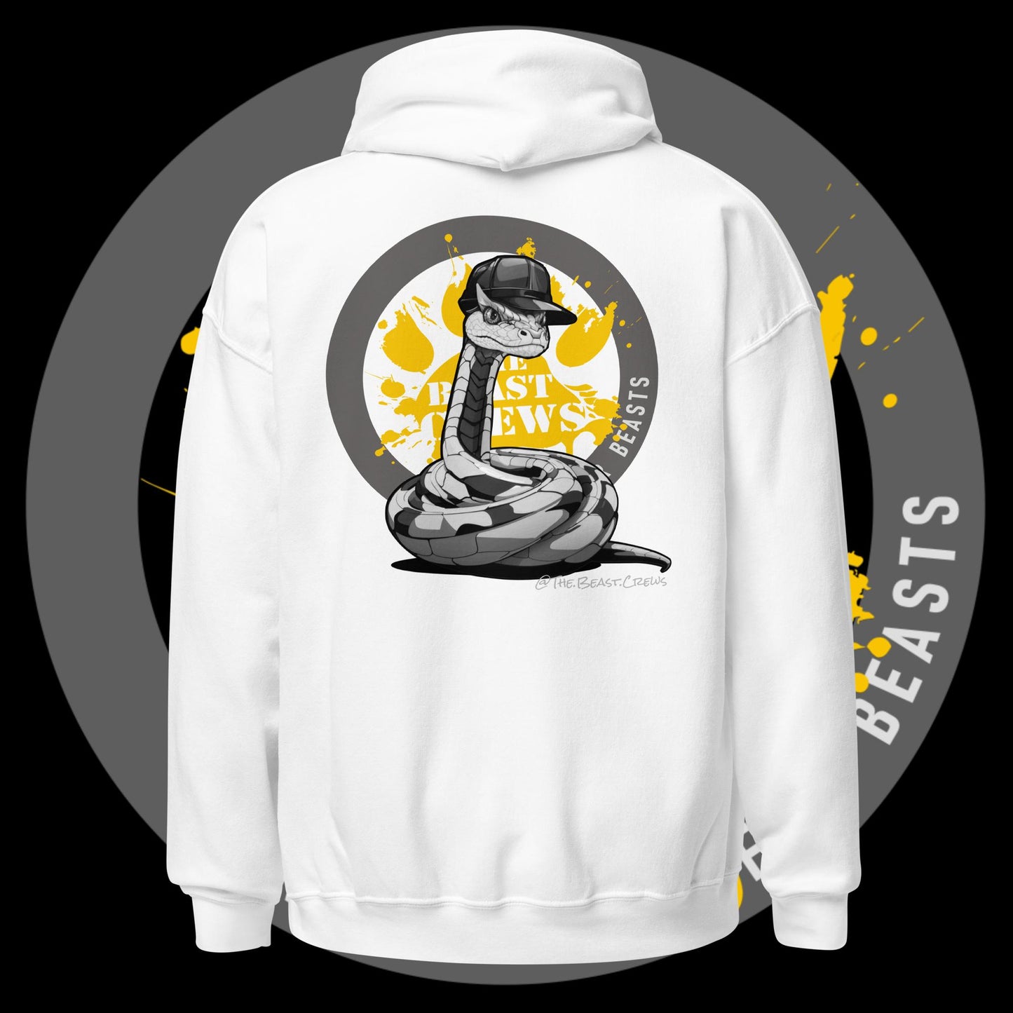 Unisex Hoodie - Horned Viper Grayscale
