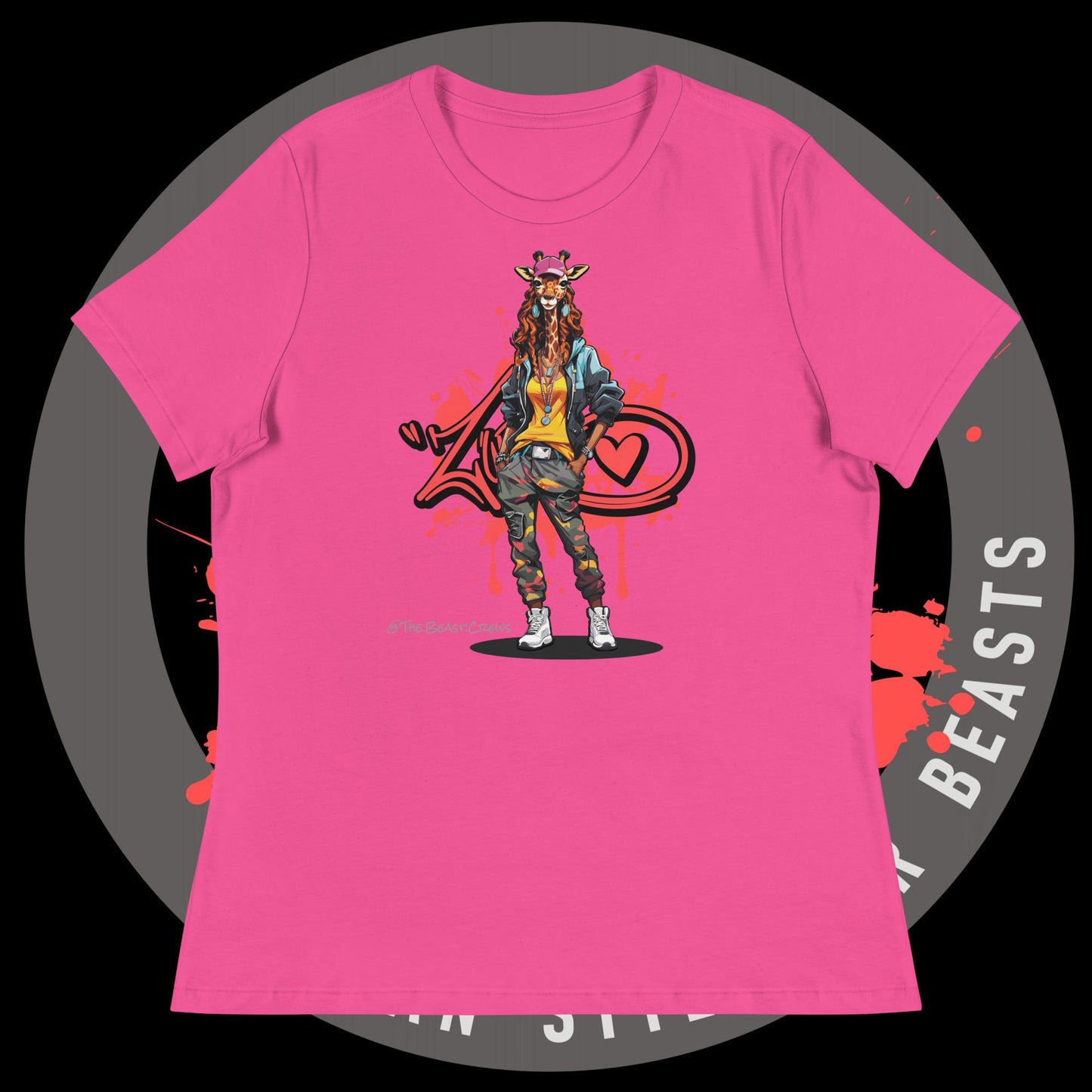 Giraffe Queen Full Color - Women's Relaxed T-Shirt