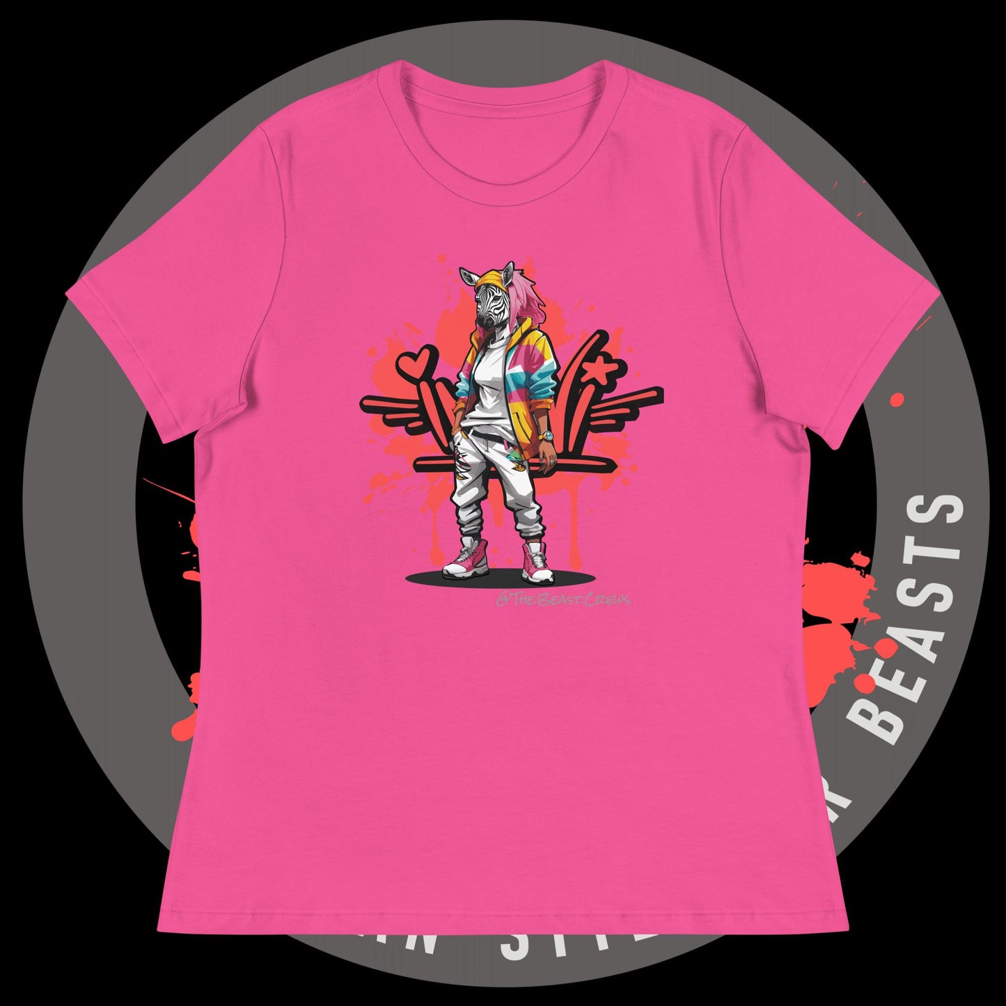 Zebra Queen Full Color - Women's Relaxed T-Shirt