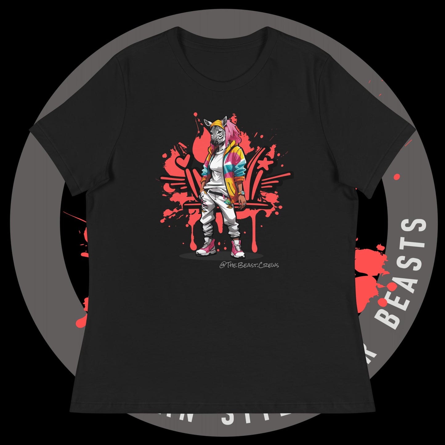 Zebra Queen Full Color - Women's Relaxed T-Shirt