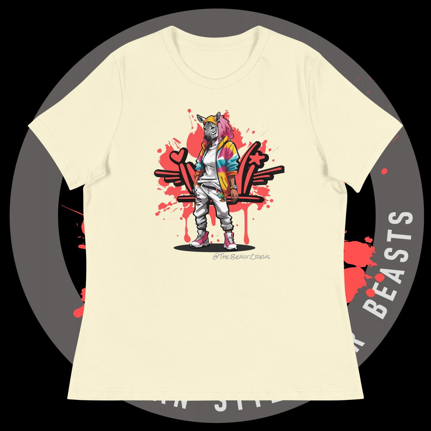 Zebra Queen Full Color - Women's Relaxed T-Shirt