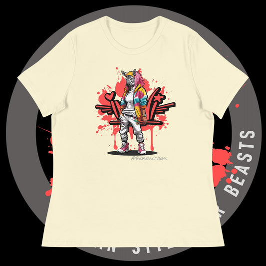 Zebra Queen Full Color - Women's Relaxed T-Shirt