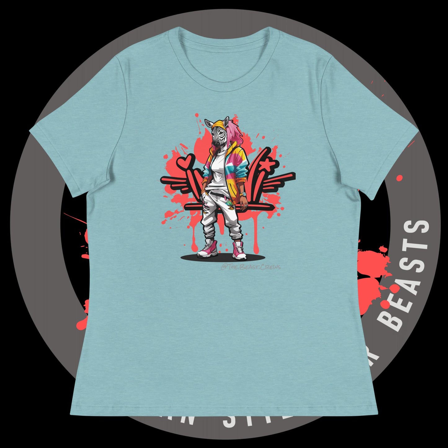 Zebra Queen Full Color - Women's Relaxed T-Shirt