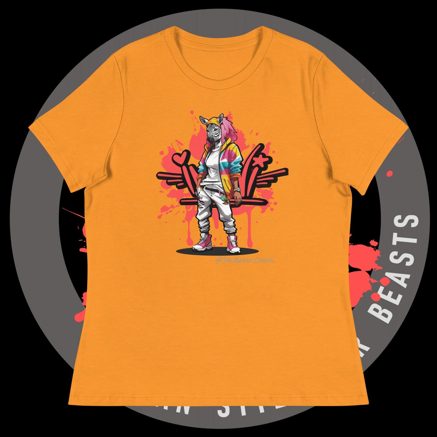 Zebra Queen Full Color - Women's Relaxed T-Shirt