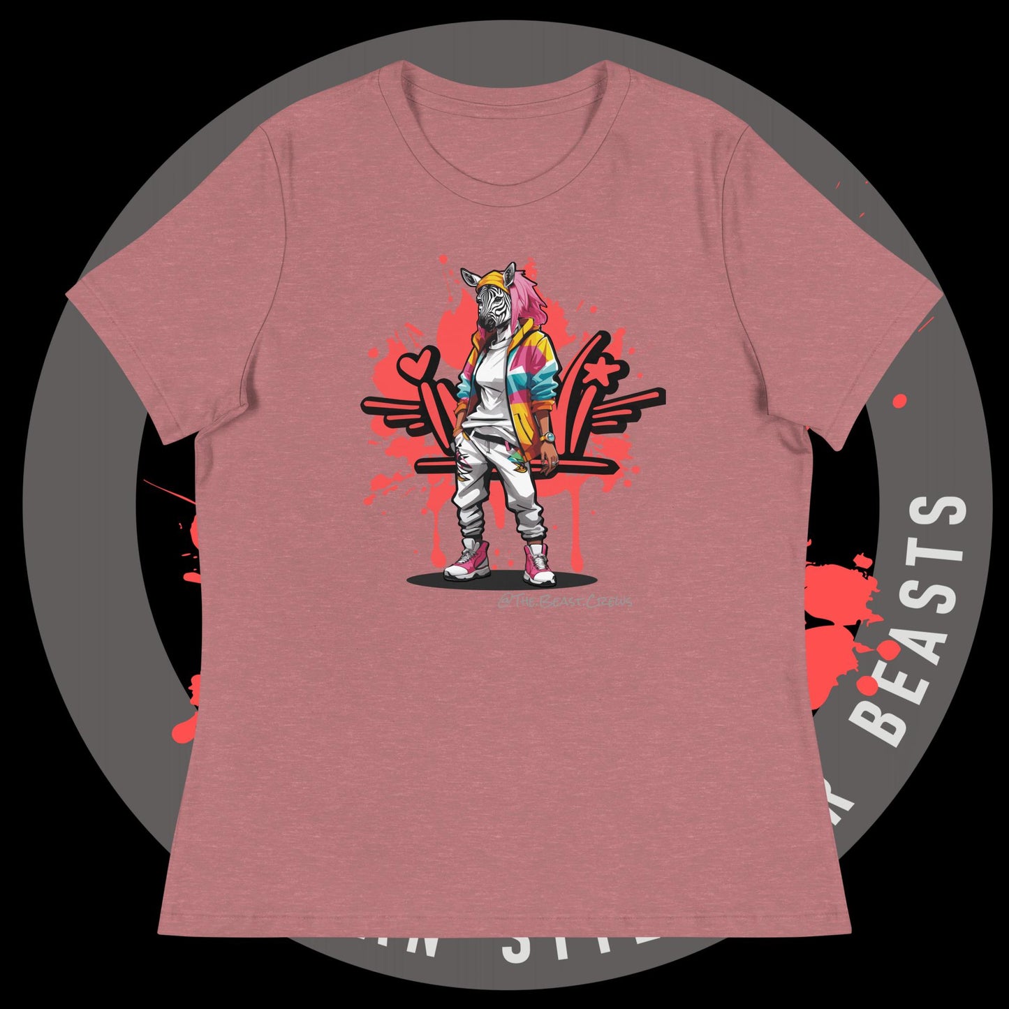 Zebra Queen Full Color - Women's Relaxed T-Shirt