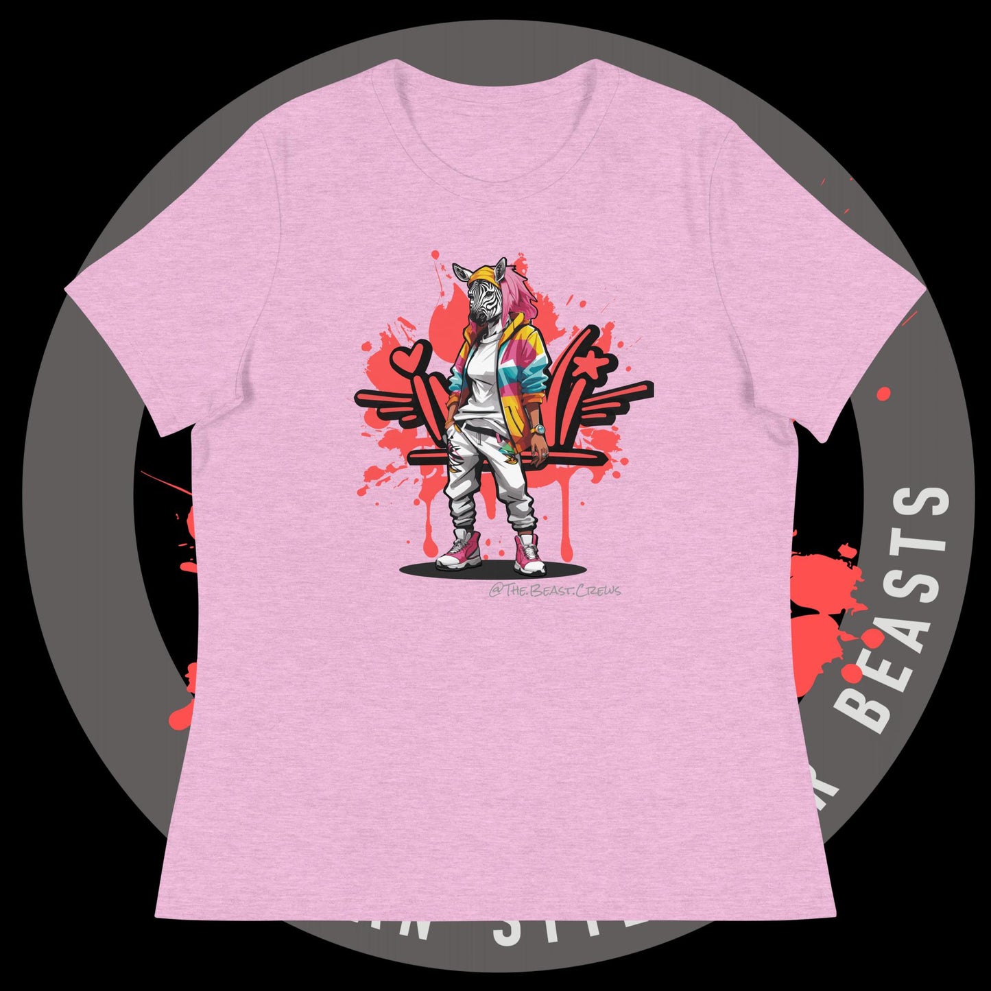 Zebra Queen Full Color - Women's Relaxed T-Shirt