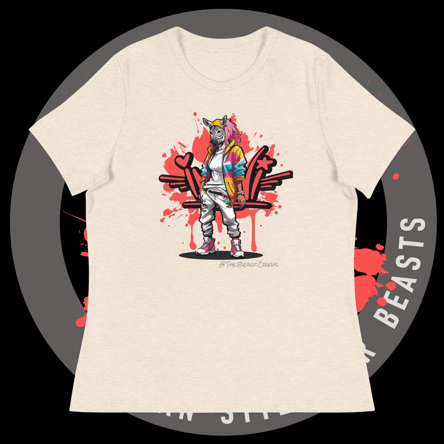 Zebra Queen Full Color - Women's Relaxed T-Shirt