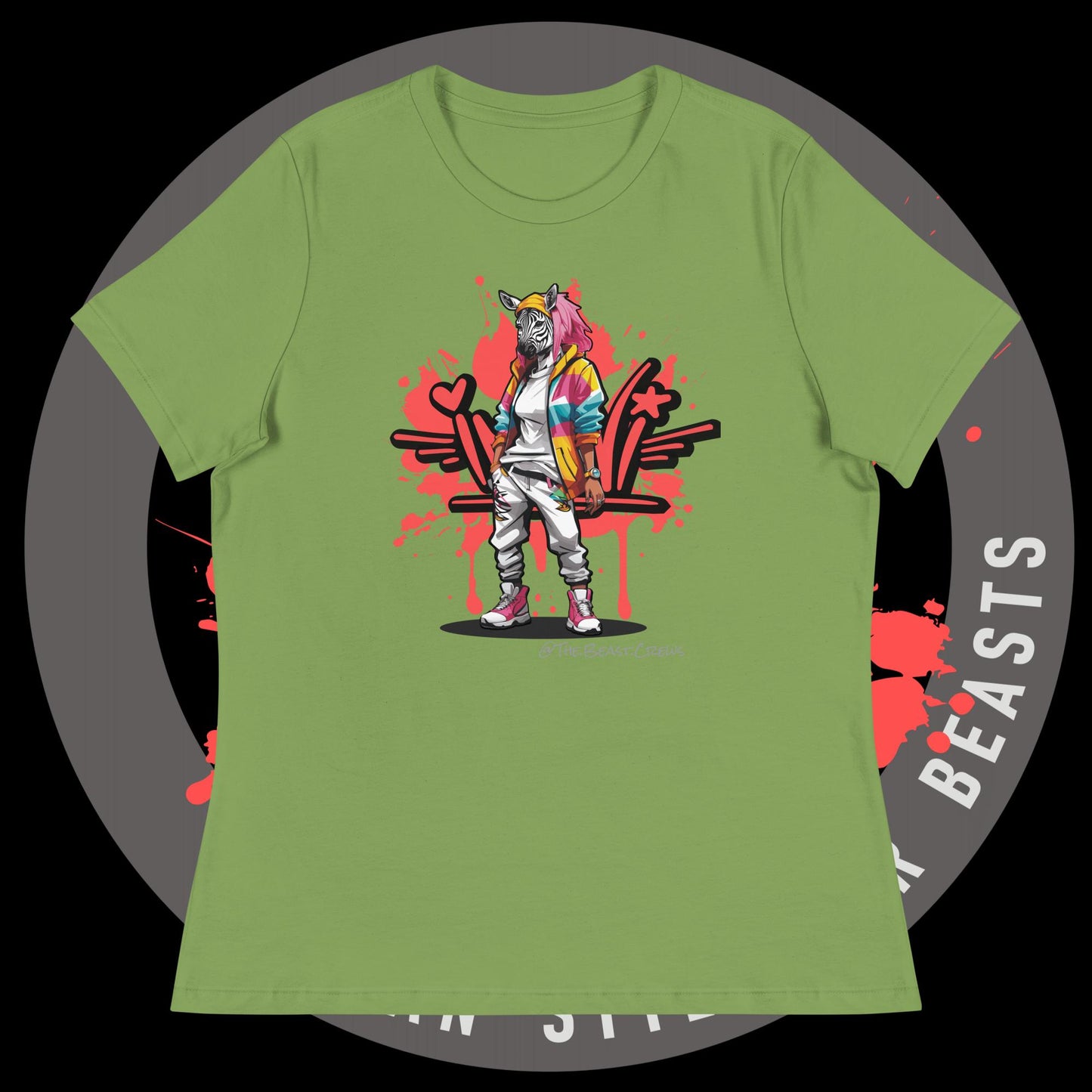 Zebra Queen Full Color - Women's Relaxed T-Shirt