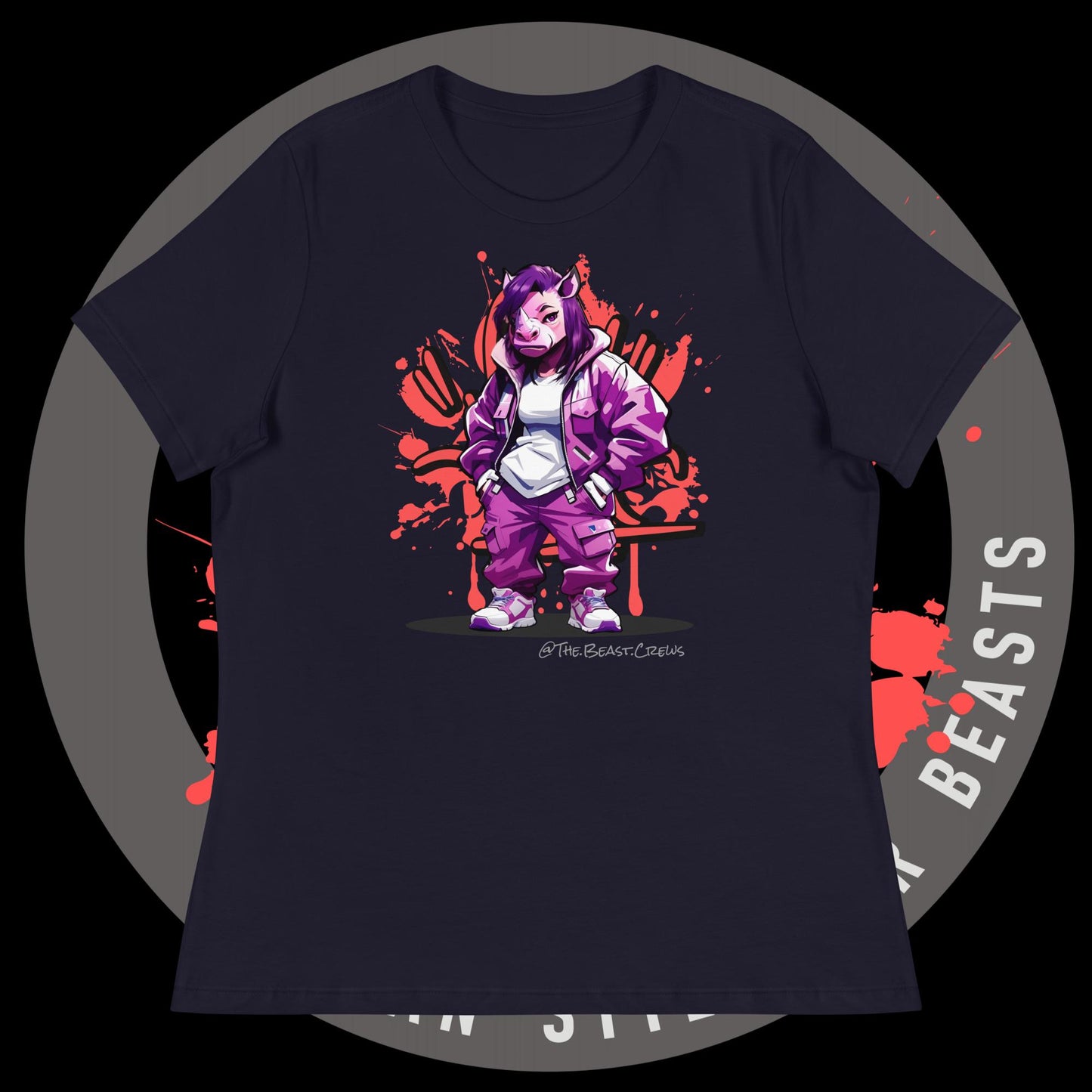 Rhino Queen Full Color - Women's Relaxed T-Shirt