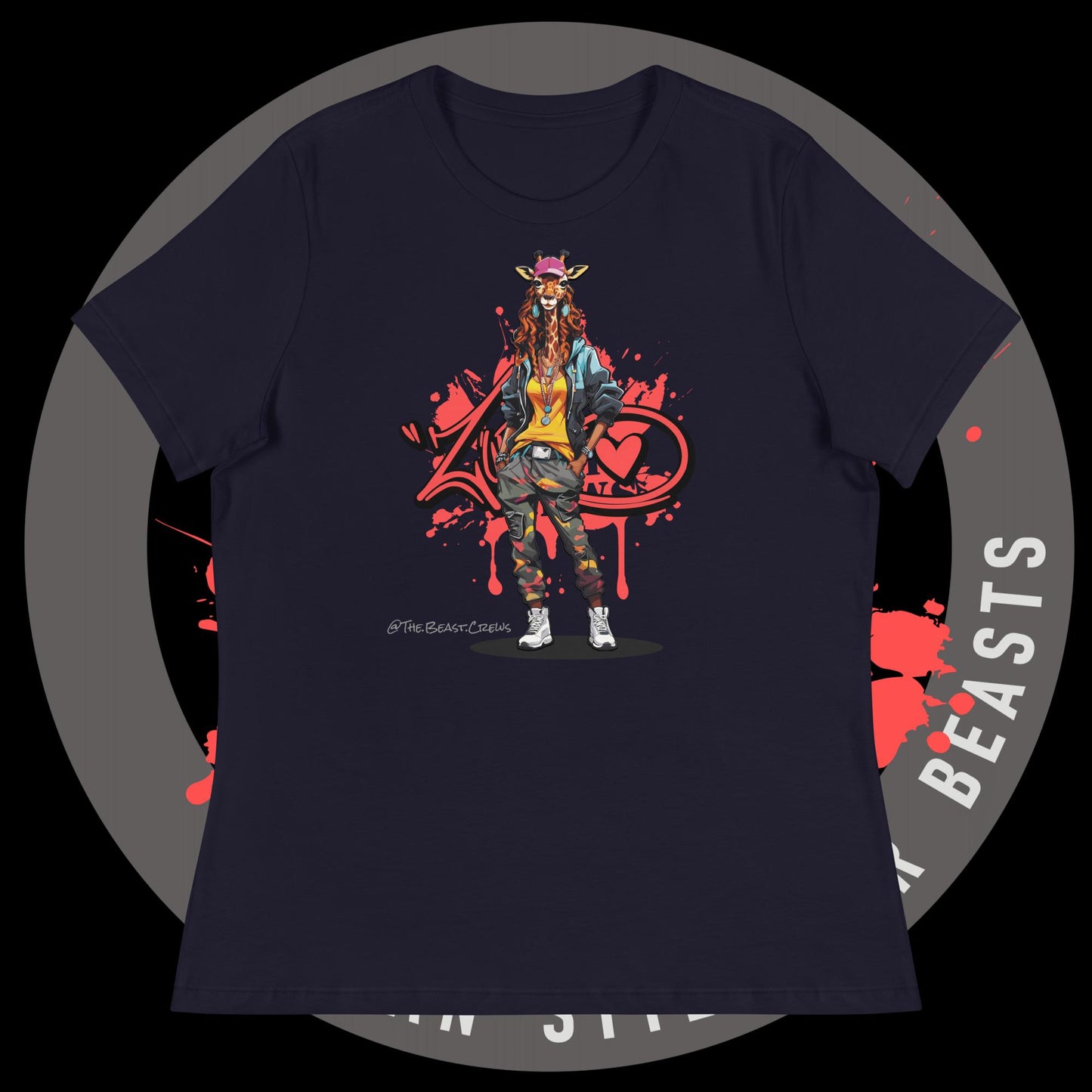 Giraffe Queen Full Color - Women's Relaxed T-Shirt