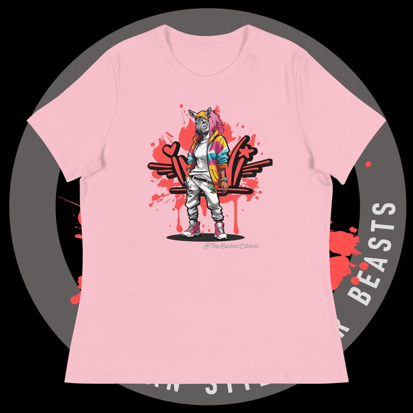 Zebra Queen Full Color - Women's Relaxed T-Shirt