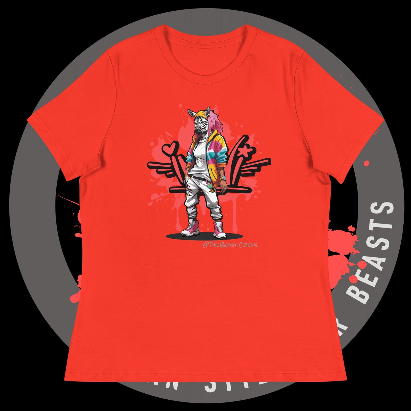 Zebra Queen Full Color - Women's Relaxed T-Shirt