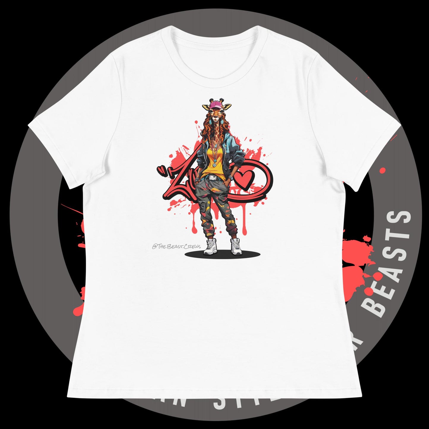 Giraffe Queen Full Color - Women's Relaxed T-Shirt