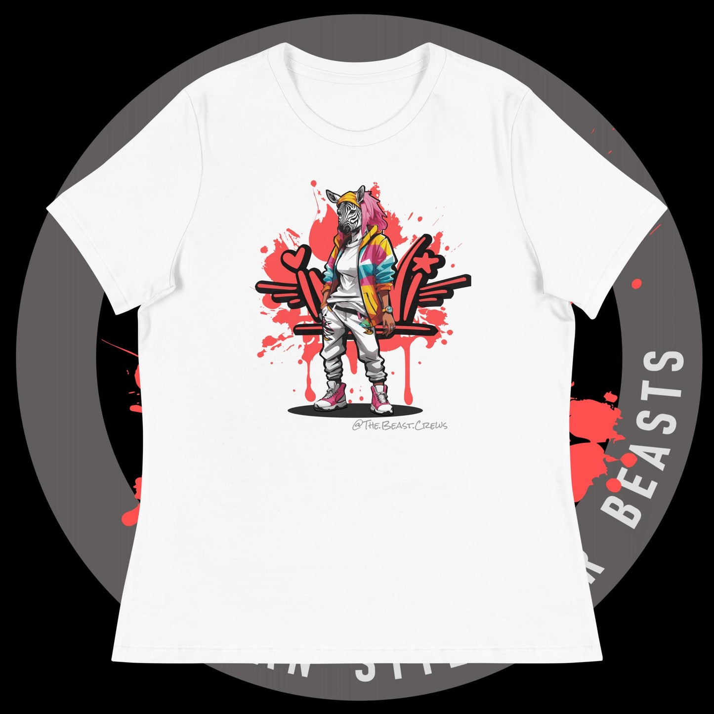 Zebra Queen Full Color - Women's Relaxed T-Shirt